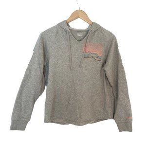 Merrell Hooded Sweatshirt Gray Sunrise graphic  Size Small Ladies